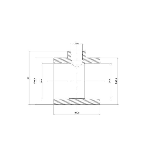 Трійник PPR Thermo Alliance 63х20х63 SD00029369 фото