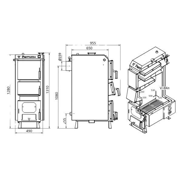 Котел твердопаливний сталевий Thermo Alliance Ferrum Plus V 4.0 FSF+ 20 SD00051321 фото