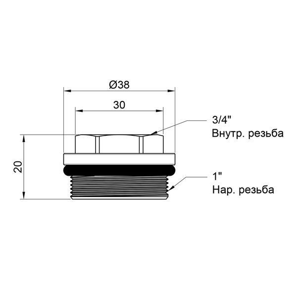 Футорка для колектора Thermo Alliance Standart 1"х3/4" ВЗ SD35420 SD00024116 фото