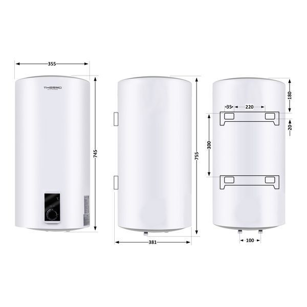 Водонагрівач електричний Thermo Alliance 50 л SLIM вертикальний, сухий ТЕН 2,0 кВт D50V20J(D)1-K SD00042045 фото