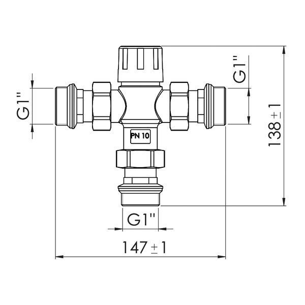 Змішувач термостатичний Thermo Alliance Forte 1" SF010W25 SD00039982 фото