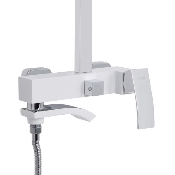 Душова система універсальна Qtap Swan Cascada на три споживача (з виливом) QTSWA111CRW45570 Chrome/White SD00051694 фото