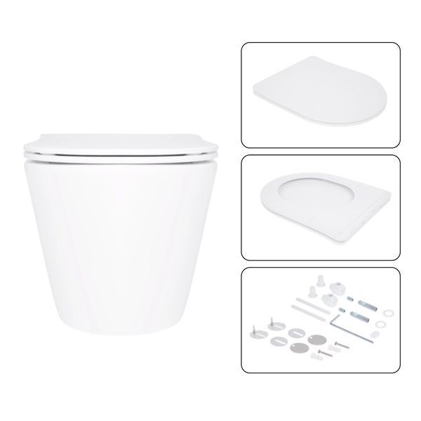 Готовое решение Qtap для ванной комнаты: подвесной унитаз Swan Ultra Quiet 520&times;360&times;320 + комплект инсталляции Nest 4 в 1 (круглая клавиша Chrome) SD00054327 фото