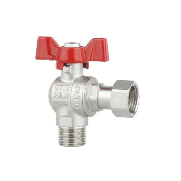 Кран кульовий з накидною гайкою SD Forte1/2" ВЗ для води кутовий SF224W15 SD00017977 фото