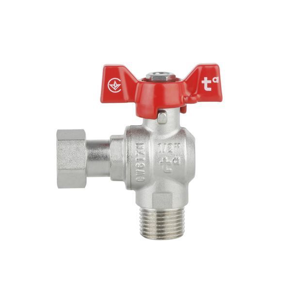 Кран кульовий з накидною гайкою SD Forte1/2" ВЗ для води кутовий SF224W15 SD00017977 фото