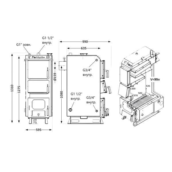 Котел твердотопливный стальной Thermo Alliance Ferrum Plus V 5.0 FSF+ 26 SD00054015 фото