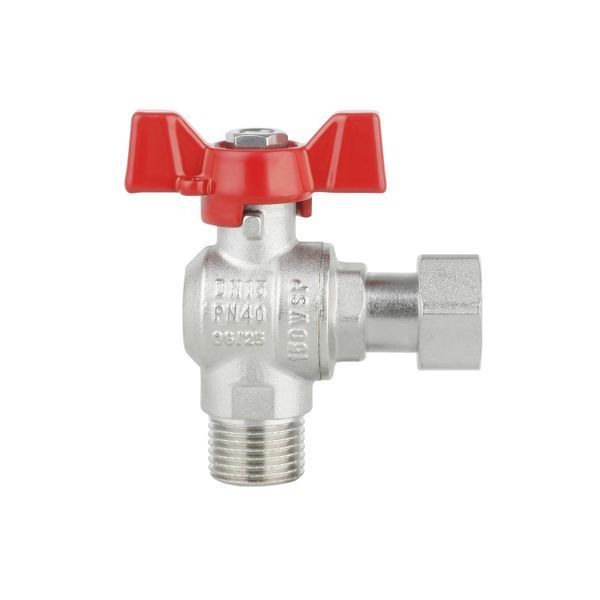 Кран кульовий з накидною гайкою SD Forte1/2" ВЗ для води кутовий SF224W15 SD00017977 фото